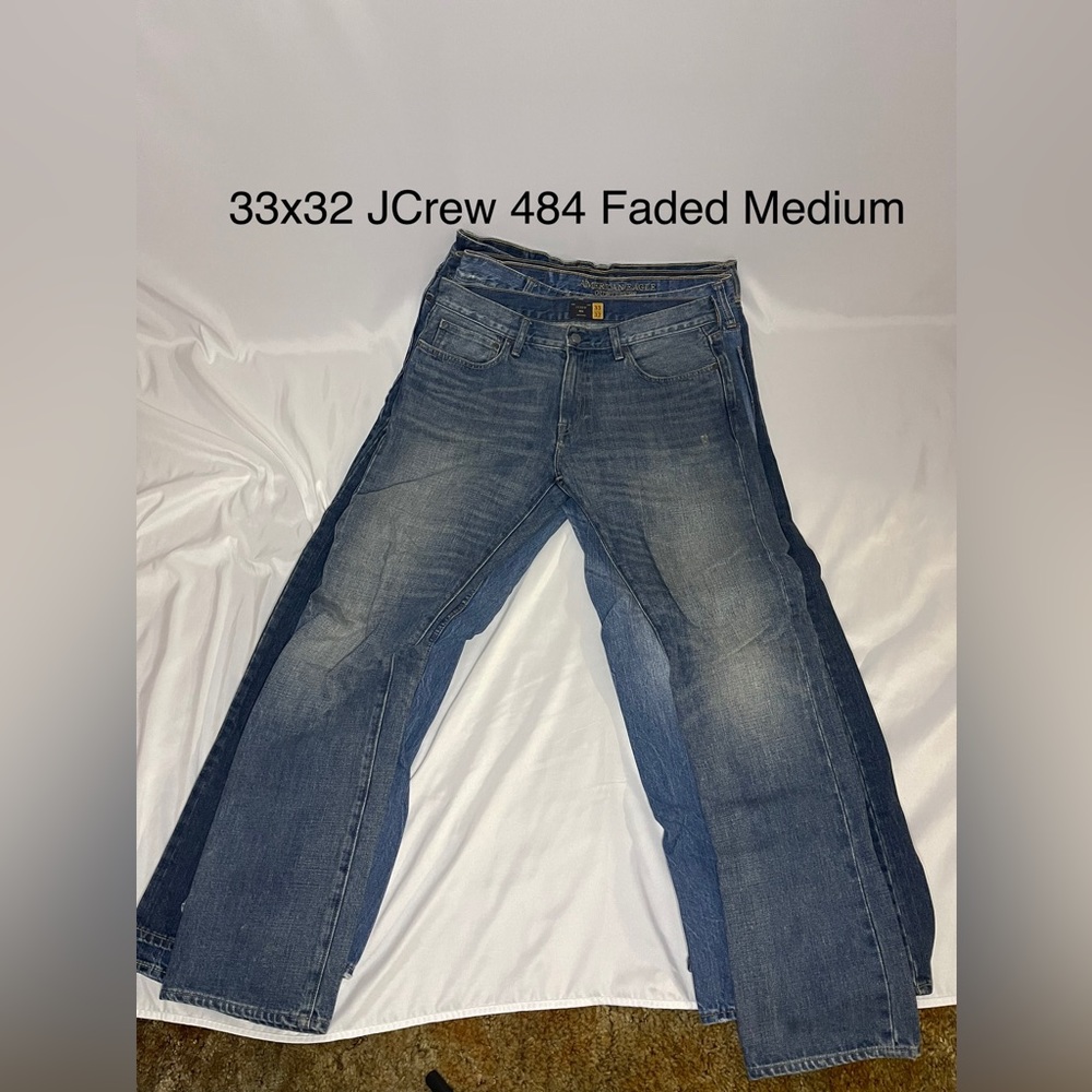 33x32 JCrew 484 Denim Faded Medium Wash